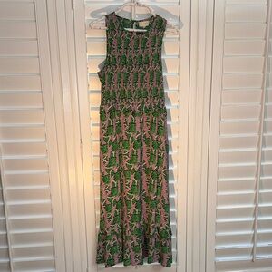 MELLODAY Green and Pink Floral Maxi Dress